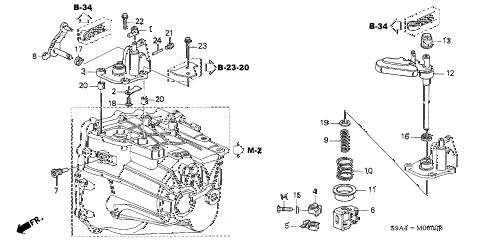 2002 cr-v EX(4WD) 5 DOOR 5MT MT SHIFT ARM - SHIFT LEVER diagram 2002 cr-v EX(4WD) 5 DOOR 5MT MT SHIFT ARM - SHIFT LEVER diagram