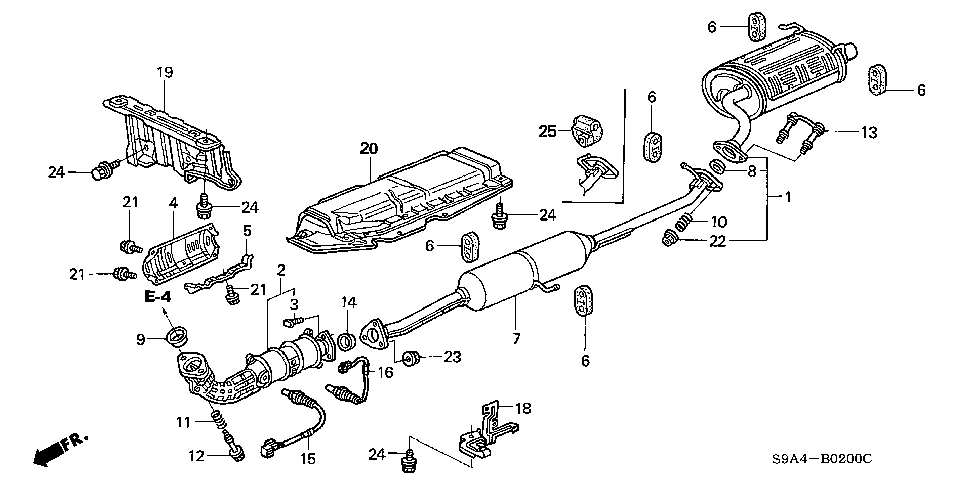2001 Honda crv exhaust system diagram #7