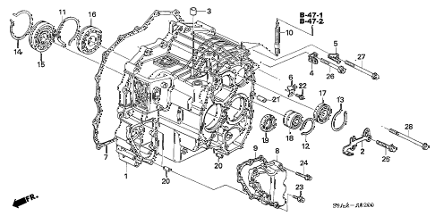 2006 cr-v EX(2WD) 5 DOOR 5AT TRANSMISSION CASE diagram 2006 cr-v EX(2WD) 5 DOOR 5AT TRANSMISSION CASE diagram