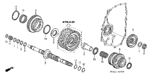 2006 cr-v EX(2WD) 5 DOOR 5AT MAINSHAFT diagram 2006 cr-v EX(2WD) 5 DOOR 5AT MAINSHAFT diagram