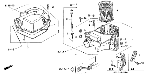 2006 cr-v EX(2WD) 5 DOOR 5AT AIR CLEANER diagram 2006 cr-v EX(2WD) 5 DOOR 5AT AIR CLEANER diagram