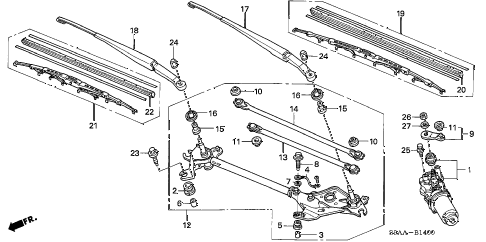2006 cr-v EX(2WD) 5 DOOR 5AT FRONT WINDSHIELD WIPER diagram 2006 cr-v EX(2WD) 5 DOOR 5AT FRONT WINDSHIELD WIPER diagram