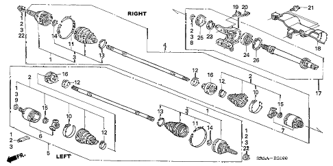 2006 cr-v EX(2WD) 5 DOOR 5AT DRIVESHAFT - HALF SHAFT diagram 2006 cr-v EX(2WD) 5 DOOR 5AT DRIVESHAFT - HALF SHAFT diagram
