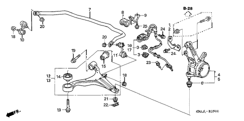 2006 cr-v EX(2WD) 5 DOOR 5AT FRONT KNUCKLE - FRONT LOWER ARM diagram 2006 cr-v EX(2WD) 5 DOOR 5AT FRONT KNUCKLE - FRONT LOWER ARM diagram