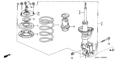 2006 cr-v EX(2WD) 5 DOOR 5AT FRONT SHOCK ABSORBER diagram 2006 cr-v EX(2WD) 5 DOOR 5AT FRONT SHOCK ABSORBER diagram