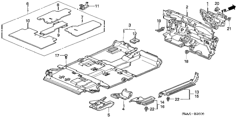 2006 cr-v EX(2WD) 5 DOOR 5AT FLOOR MAT diagram 2006 cr-v EX(2WD) 5 DOOR 5AT FLOOR MAT diagram