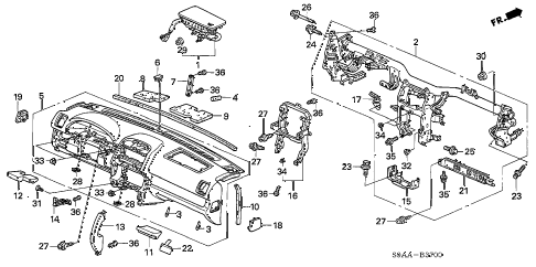 2006 cr-v EX(2WD) 5 DOOR 5AT INSTRUMENT PANEL diagram 2006 cr-v EX(2WD) 5 DOOR 5AT INSTRUMENT PANEL diagram