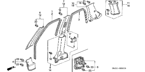 2006 cr-v EX(2WD) 5 DOOR 5AT PILLAR GARNISH diagram 2006 cr-v EX(2WD) 5 DOOR 5AT PILLAR GARNISH diagram