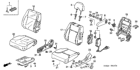2006 cr-v EX(2WD) 5 DOOR 5AT FRONT SEAT (L.) diagram 2006 cr-v EX(2WD) 5 DOOR 5AT FRONT SEAT (L.) diagram