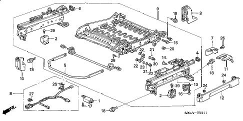 2006 cr-v EX(2WD) 5 DOOR 5AT FRONT SEAT COMPONENTS (L.) (2) diagram 2006 cr-v EX(2WD) 5 DOOR 5AT FRONT SEAT COMPONENTS (L.) (2) diagram