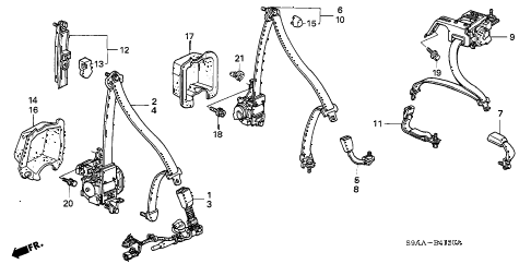 2006 cr-v EX(2WD) 5 DOOR 5AT SEAT BELTS diagram 2006 cr-v EX(2WD) 5 DOOR 5AT SEAT BELTS diagram