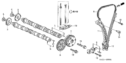 2006 cr-v EX(2WD) 5 DOOR 5AT CAMSHAFT - CAM CHAIN diagram 2006 cr-v EX(2WD) 5 DOOR 5AT CAMSHAFT - CAM CHAIN diagram