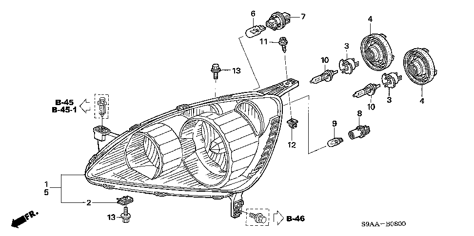 Honda crv headlamp diagram #4