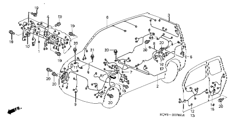 2003 element EX(2WD,SD AIR BAG 5 DOOR 5MT WIRE HARNESS diagram 2003 element EX(2WD,SD AIR BAG 5 DOOR 5MT WIRE HARNESS diagram