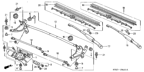 2005 element EX(4WD,SD A/B) 5 DOOR 5MT FRONT WIPER diagram 2005 element EX(4WD,SD A/B) 5 DOOR 5MT FRONT WIPER diagram
