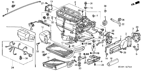 2006 element EX-P(2WD,SD AIR BAG 5 DOOR 5MT HEATER UNIT diagram 2006 element EX-P(2WD,SD AIR BAG 5 DOOR 5MT HEATER UNIT diagram