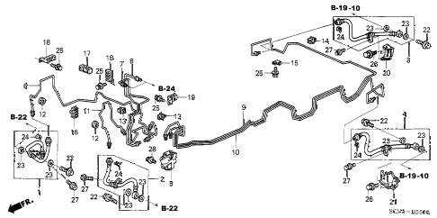 2005 element LX(4WD) 5 DOOR 5MT BRAKE LINES diagram 2005 element LX(4WD) 5 DOOR 5MT BRAKE LINES diagram