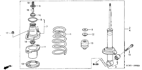 2006 element EX-P(2WD,SD AIR BAG 5 DOOR 5MT REAR SHOCK ABSORBER diagram 2006 element EX-P(2WD,SD AIR BAG 5 DOOR 5MT REAR SHOCK ABSORBER diagram