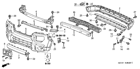 2005 element EX(2WD,SD AIR BAG 5 DOOR 5MT BUMPERS diagram 2005 element EX(2WD,SD AIR BAG 5 DOOR 5MT BUMPERS diagram