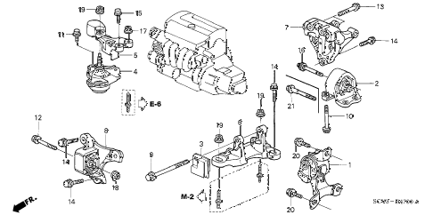 2004 element EX(2WD,SD AIR BAG 5 DOOR 5MT ENGINE MOUNTS (MT) diagram 2004 element EX(2WD,SD AIR BAG 5 DOOR 5MT ENGINE MOUNTS (MT) diagram