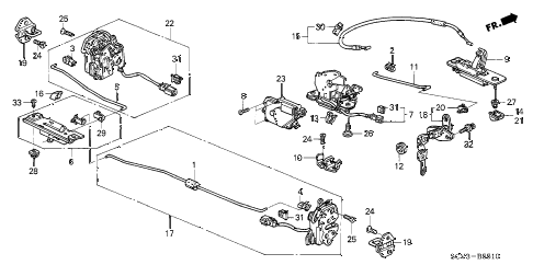 2003 element EX(4WD) 5 DOOR 5MT TAILGATE LOCK diagram 2003 element EX(4WD) 5 DOOR 5MT TAILGATE LOCK diagram