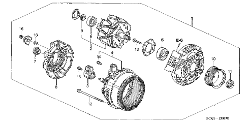 2003 element EX(4WD) 5 DOOR 5MT ALTERNATOR (DENSO) diagram 2003 element EX(4WD) 5 DOOR 5MT ALTERNATOR (DENSO) diagram