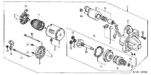 2003 element EX(2WD,SD AIR BAG 5 DOOR 5MT STARTER MOTOR (MITSUBISHI) (MHG016) diagram 2003 element EX(2WD,SD AIR BAG 5 DOOR 5MT STARTER MOTOR (MITSUBISHI) (MHG016) diagram