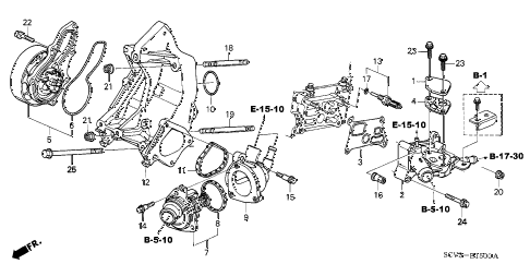 2003 element EX(2WD,SD AIR BAG 5 DOOR 5MT WATER PUMP diagram 2003 element EX(2WD,SD AIR BAG 5 DOOR 5MT WATER PUMP diagram