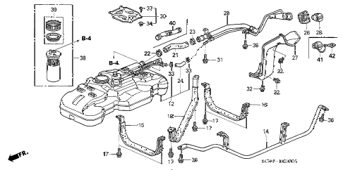 2005 element EX(2WD,SD AIR BAG 5 DOOR 5MT FUEL TANK diagram 2005 element EX(2WD,SD AIR BAG 5 DOOR 5MT FUEL TANK diagram