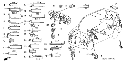 2004 element EX(2WD,SD AIR BAG 5 DOOR 5MT HARNESS BAND - BRACKET diagram 2004 element EX(2WD,SD AIR BAG 5 DOOR 5MT HARNESS BAND - BRACKET diagram