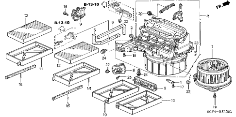 2004 element EX(2WD,SD AIR BAG 5 DOOR 5MT HEATER BLOWER diagram 2004 element EX(2WD,SD AIR BAG 5 DOOR 5MT HEATER BLOWER diagram