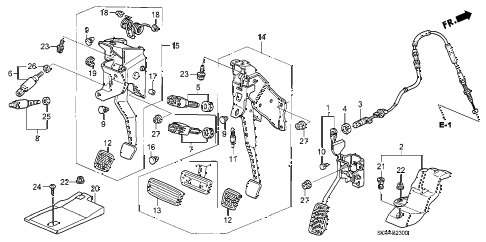 2003 element EX(4WD) 5 DOOR 5MT PEDAL diagram 2003 element EX(4WD) 5 DOOR 5MT PEDAL diagram