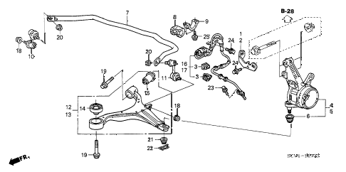 2003 element EX(4WD) 5 DOOR 5MT FRONT KNUCKLE - FRONT LOWER ARM diagram 2003 element EX(4WD) 5 DOOR 5MT FRONT KNUCKLE - FRONT LOWER ARM diagram