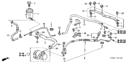 2004 element EX(2WD,SD AIR BAG 5 DOOR 5MT P.S. LINES diagram 2004 element EX(2WD,SD AIR BAG 5 DOOR 5MT P.S. LINES diagram