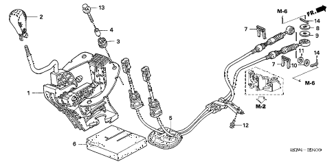 2004 element EX(4WD,SD A/B) 5 DOOR 5MT SHIFT LEVER diagram 2004 element EX(4WD,SD A/B) 5 DOOR 5MT SHIFT LEVER diagram