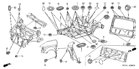 2006 element EX-P(2WD,SD AIR BAG 5 DOOR 5MT GROMMET (BULKHEAD/FLOOR/TAILGATE) diagram 2006 element EX-P(2WD,SD AIR BAG 5 DOOR 5MT GROMMET (BULKHEAD/FLOOR/TAILGATE) diagram