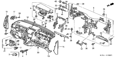 2004 element EX(4WD,SD A/B) 5 DOOR 5MT INSTRUMENT PANEL diagram 2004 element EX(4WD,SD A/B) 5 DOOR 5MT INSTRUMENT PANEL diagram