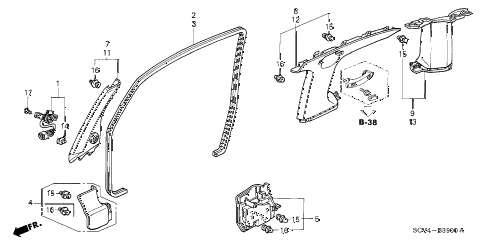 2006 element EX-P(4WD,SD A/B) 5 DOOR 5MT PILLAR GARNISH diagram 2006 element EX-P(4WD,SD A/B) 5 DOOR 5MT PILLAR GARNISH diagram