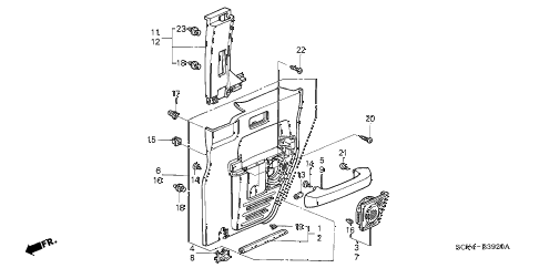 2006 element EX-P(4WD,SD A/B) 5 DOOR 5MT REAR ACCESS PANEL LINING diagram 2006 element EX-P(4WD,SD A/B) 5 DOOR 5MT REAR ACCESS PANEL LINING diagram