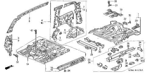 2005 element EX(4WD,SD A/B) 5 DOOR 5MT FLOOR - INNER PANEL diagram 2005 element EX(4WD,SD A/B) 5 DOOR 5MT FLOOR - INNER PANEL diagram