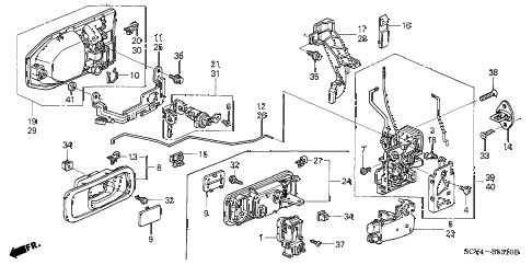 2006 element EX-P(4WD,SD A/B) 5 DOOR 5MT FRONT DOOR LOCKS - OUTER HANDLE diagram 2006 element EX-P(4WD,SD A/B) 5 DOOR 5MT FRONT DOOR LOCKS - OUTER HANDLE diagram