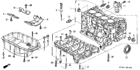 2006 element EX-P(4WD,SD A/B) 5 DOOR 5MT CYLINDER BLOCK - OIL PAN diagram 2006 element EX-P(4WD,SD A/B) 5 DOOR 5MT CYLINDER BLOCK - OIL PAN diagram