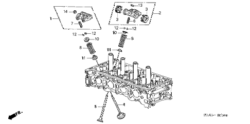 2005 element EX(4WD,SD A/B) 5 DOOR 5MT VALVE - ROCKER ARM diagram 2005 element EX(4WD,SD A/B) 5 DOOR 5MT VALVE - ROCKER ARM diagram