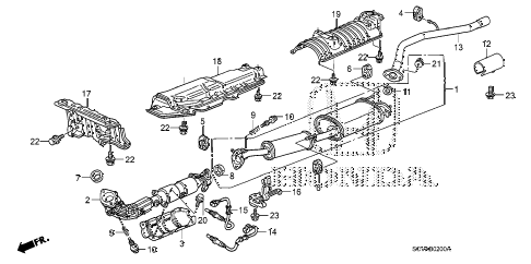 2008 element LX(2WD) 5 DOOR 5MT EXHAUST PIPE - MUFFLER diagram 2008 element LX(2WD) 5 DOOR 5MT EXHAUST PIPE - MUFFLER diagram