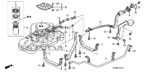 2008 element LX(2WD) 5 DOOR 5MT FUEL TANK diagram 2008 element LX(2WD) 5 DOOR 5MT FUEL TANK diagram