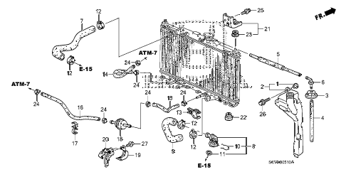 2008 element LX(2WD) 5 DOOR 5MT RADIATOR HOSE - RESERVE TANK diagram 2008 element LX(2WD) 5 DOOR 5MT RADIATOR HOSE - RESERVE TANK diagram