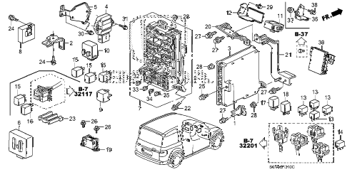 2008 element LX(2WD) 5 DOOR 5MT CONTROL UNIT (CABIN) diagram 2008 element LX(2WD) 5 DOOR 5MT CONTROL UNIT (CABIN) diagram