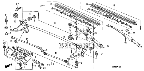 2007 element LX(4WD) 5 DOOR 5MT FRONT WINDSHIELD WIPER diagram 2007 element LX(4WD) 5 DOOR 5MT FRONT WINDSHIELD WIPER diagram