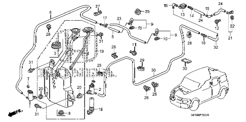2008 element SC 5 DOOR 5MT WINDSHIELD WASHER diagram 2008 element SC 5 DOOR 5MT WINDSHIELD WASHER diagram