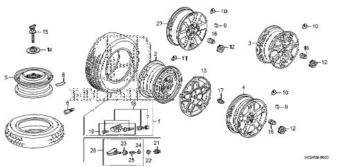 2010 element EX(4WD) 5 DOOR 5MT WHEEL DISK (KA) diagram 2010 element EX(4WD) 5 DOOR 5MT WHEEL DISK (KA) diagram